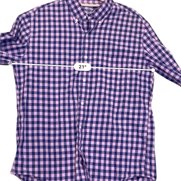 J Crew button down slim fit shirt gingham plaid preppy dusty peony Baltic blue L - Picture 3 of 8